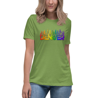 Denver Pride Rainbow Trees - Women's Relaxed T-Shirt