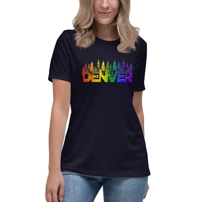 Denver Pride Rainbow Trees - Women's Relaxed T-Shirt