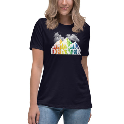 Denver Pride Mountains and Clouds - Women's Relaxed T-Shirt