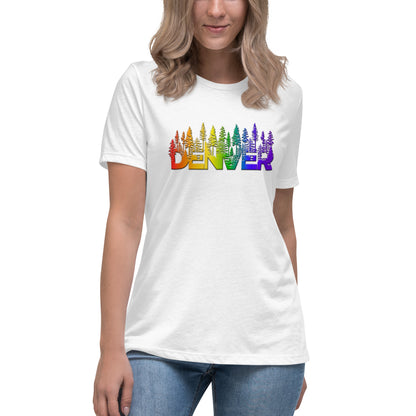 Denver Pride Rainbow Trees - Women's Relaxed T-Shirt